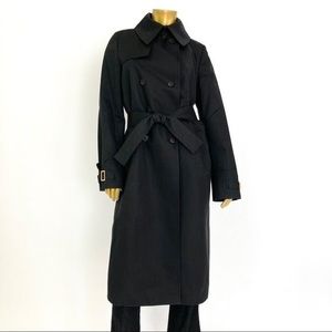 GUCCI COTTON BLEND BLACK TRENCH COAT 40